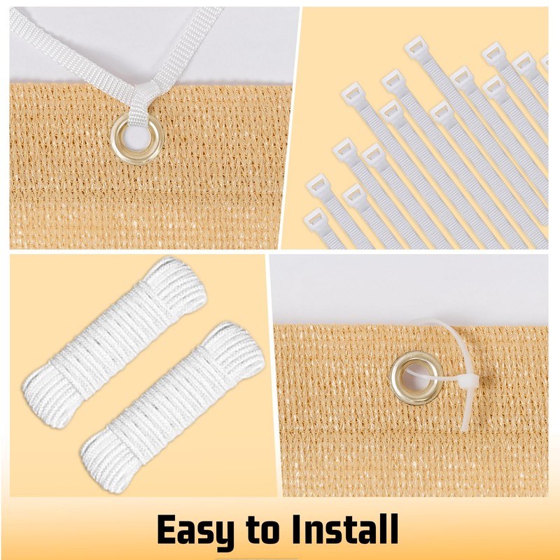 SUNNY GUARD Shade Cloth 4/6/8/10/12 FT Sun Shade Screen Fabric
