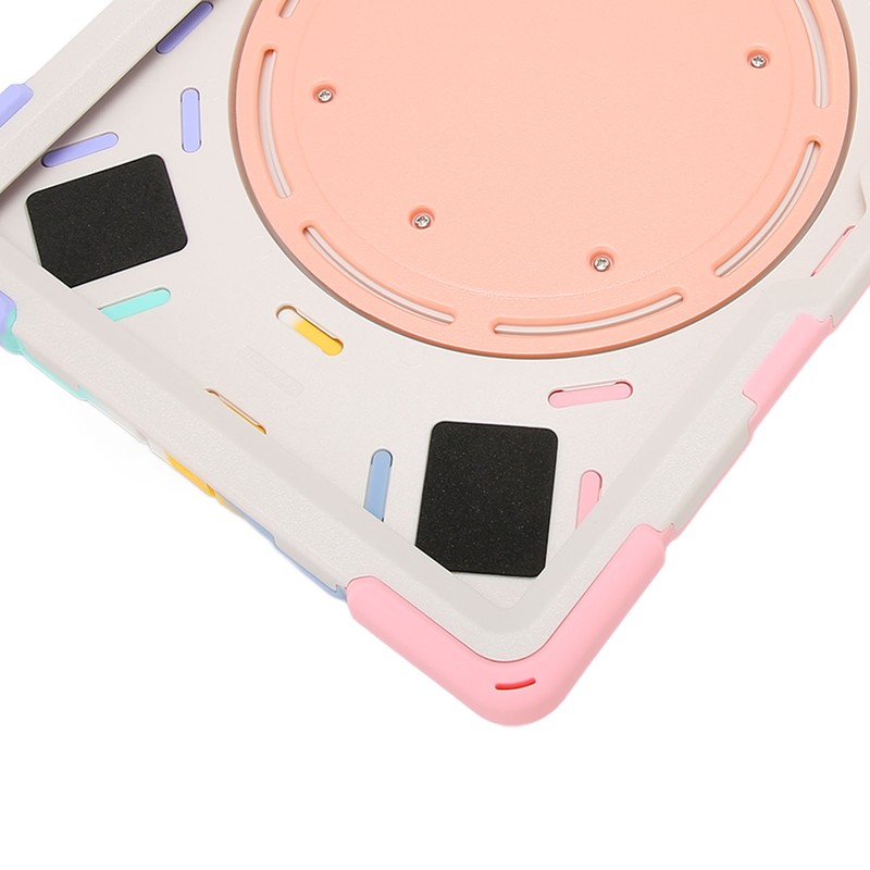Tablet Case Silicone Hard PC Precise Cutouts Adjustable Strap 360