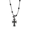 Wigo Women's 2 Row Design Chain Cross Necklace Accessory Korean