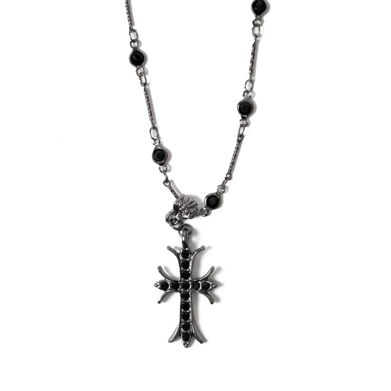 Wigo Women's 2 Row Design Chain Cross Necklace Accessory Korean