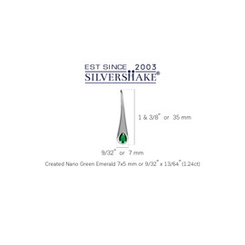 Silvershake 1.2ct. Created Nano Green Emerald White Gold Plated 925 Sterling Silver Modern Style Hook Earrings May Birthstone