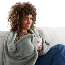 COZYZZZ - CozyThrowzzz, The Ultimate Comfort Blanket for Adults with Hand & Foot Pockets (Sage)