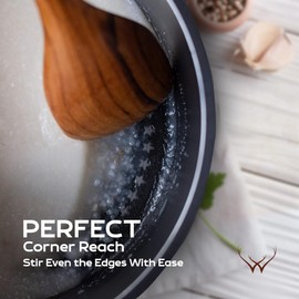 Teak Corner Wooden Cooking Utensils set 12” Long Handle - Cooking Utensils Set for Women & Chefs, Elegant Wood Spatula for Cooking with Rest, Essential Wooden Cooking Utensils & Perfect Gifts