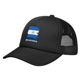 Vintage Nicaragua Nicaraguan Flag Solid Mesh Baseball Cap Dad Trucker Flat Bill Brim Hat Adjustable for Men Women Outdoor Sports