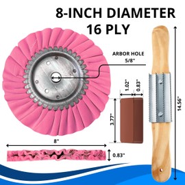 13PCS 8 Inch Aluminum Polishing Kit – Airway Buffing Wheels for Polishing and Compounds Set for Metal Rim Shine Restoration Grinder Compatible Wheel Polisher for Chrome Finishing and Surface Refining