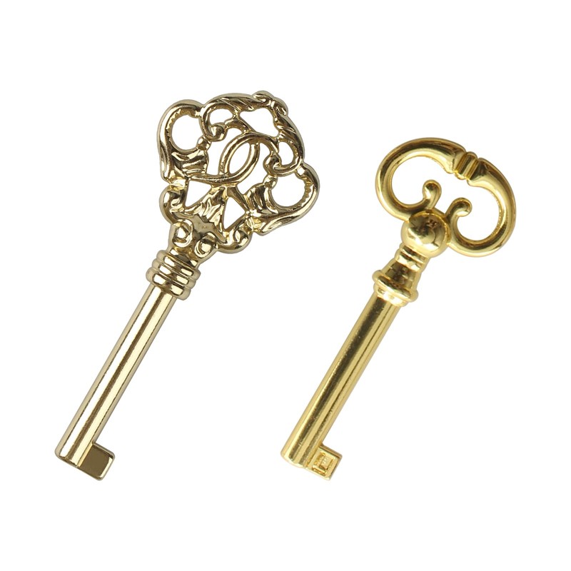 VIDABTE KYF2 KY7-2 Grandfather Clock Door Key,Solid Brass Skeleton Key