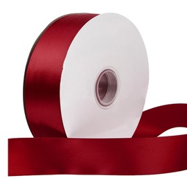 100yd Rollo De Cinta De Tela De Color 3,8cm De Ancho Cinta De Satén De Color Sólido De Largo Tejido De Poliéster De Alta Densidad Lazos Decorativos DIY Para Bodas Cumpleaños Ramos Tocados Envolver Regalos (Rojo vino)
