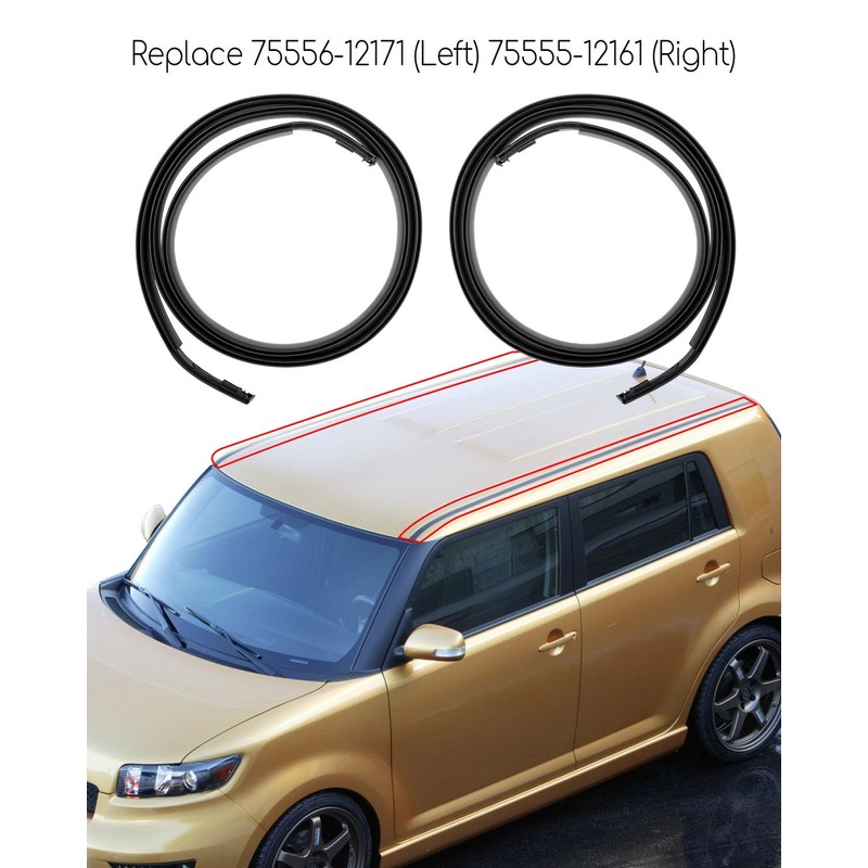 1 Pair Roof Molding Drip Weatherstrip Fit for Scion XB