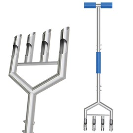 Manual Core Aerator Lawn Tool - Lawn Aeration Tool with 4 Hollow Tine,Handheld Lawn Care Coring Soil Aerator for Lawn,Yard,Golf Course,Agriculture,Garden,Farm Aerator