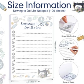 Tinlade 100 Sheets Sewing to Do List Notepad Quilters Gifts Checklist Quilting Handy to Do List Pad Sewing Lovers Daily Checklist Gift for Women Sewers Seamstresses Supplies 4.1 x 5.7 Inch