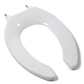 Comfort Seats C106C00 Commercial Quality Toilet Seat with an Open Front and Stainless Steel Hinge Post, Elongated, White