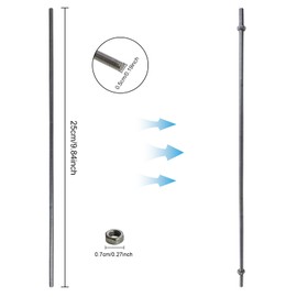 40 Pieces 8/32 Inch M4 Threaded Rod with Hex Nuts 10 Inch Stainless Steel Fully Rod Threaded, 20 Pcs 250 mm Threaded Rods and 20 Pcs of Hex Nuts for Hangers and Beaded Garden Stake Rods