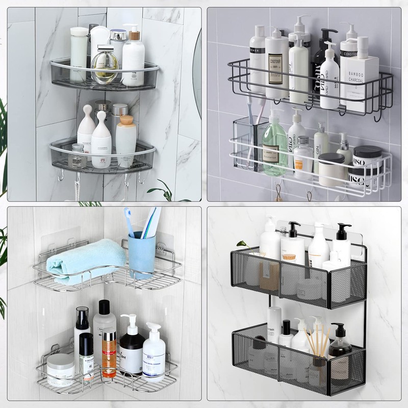EAGMAK 2 Pack Transparent Shower Caddy Adhesive for Replacement, No
