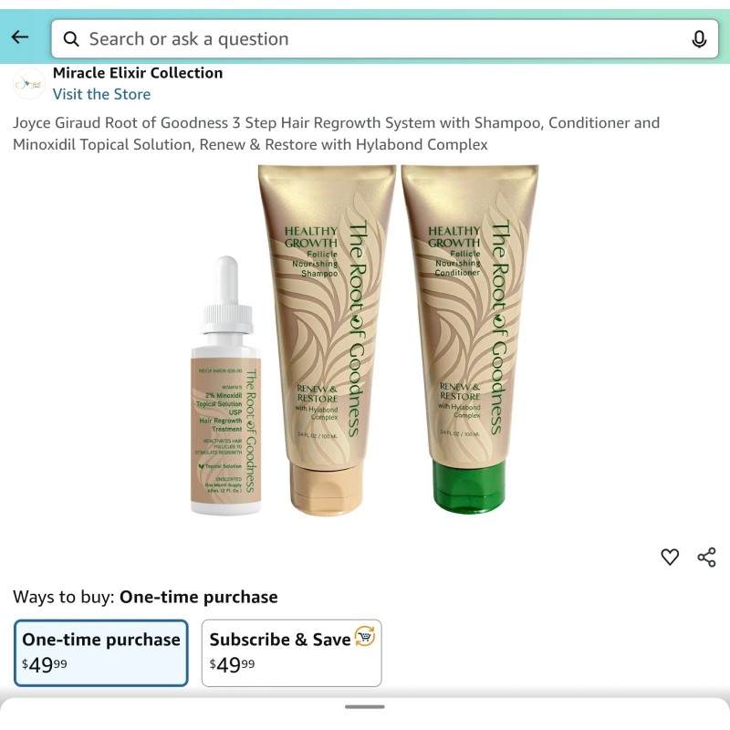 Joyce Giraud Root Goodness 3 Step Hair Regrowth System with