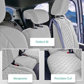 FH Group Custom Fit Seat Covers for 2021-2024 Toyota Sienna, Seat Covers 2nd Row Set for Toyota Sienna 2021 2022 2023 2024, 8 Passenger SUV Seat Covers, Solid Gray Neoprene, Toyota Accessories