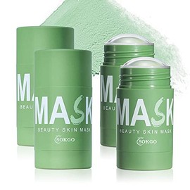 Mascarilla facial purificadora de arcilla con té verde, mascarilla limpiadora de barro para hombres y mujeres, hidratante, controla la grasa, reduce  
