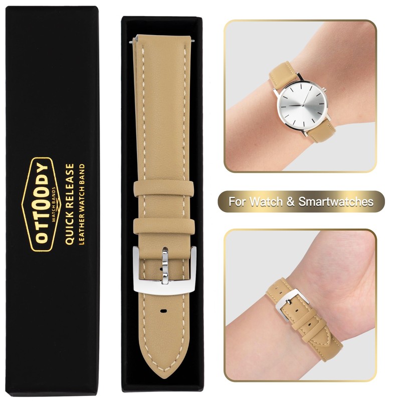 [OTTOODY] Genuine Leather Watch Band, Watch Strap 22mm, 21mm, 20mm,