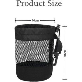 Linyongc 2Pcs Black Nylon Mesh Drawstring Golf Ball Bags, 6.4in x 5.6in