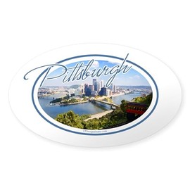 CafePress Pittsburgh Postcard Sticker (Oval 50 pk)