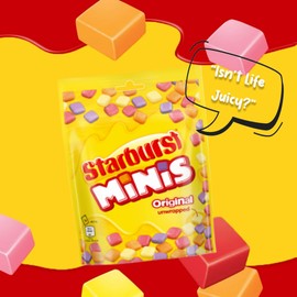 Starburst Minis Fruit Flavoured Pouch Bag, Pack of 3 x 137g