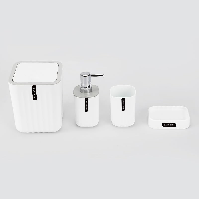 Hosoncovy 4 Pieces Bathroom Accessory Set Bathroom Container Set with