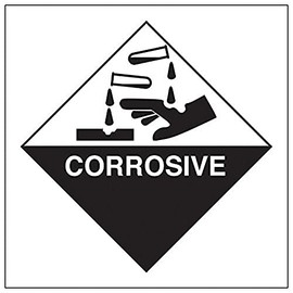 V Safety Hazard diamond – Corrosive-300x300mm-Magnetic Safety Sign