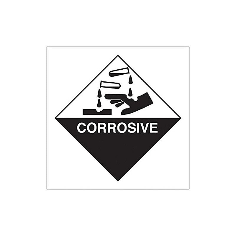 V Safety Hazard diamond – Corrosive-300x300mm-Magnetic Safety Sign