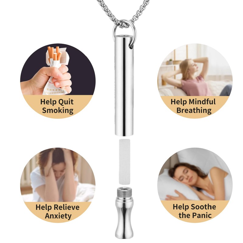 LAMKHOO Breathing Necklace to Quit Smoking and Vaping - Refillable