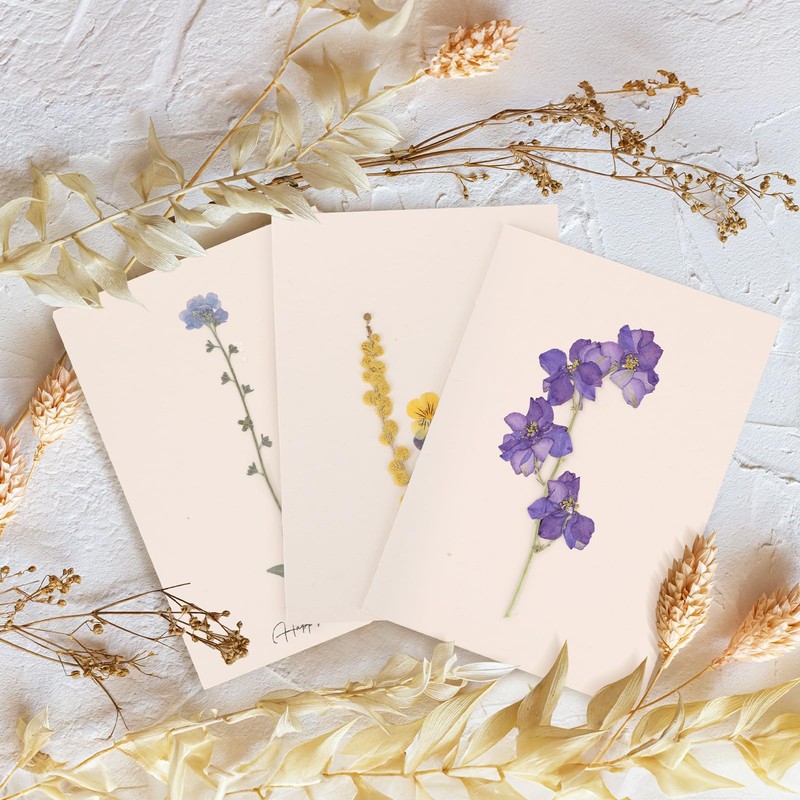 Handmade Pressed Real Flower Greeting Card - A Unique and