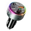 Bluetooth 5.3 FM Transmitter for Car, SOARUN PD 36W & QC 3.0 Bluetooth Car Adapter, 【Metal Shell】9 RGB Backlit Wireless Radio Adapter Car Kit, Support Handsfree Calls, AUX Output, with Light Switch