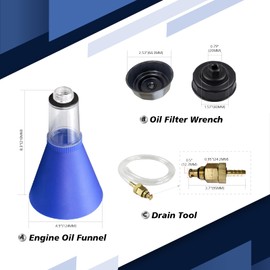 FLJDOUMAI Oil Change Kit with Magnetic Drain Plug & Oil Filter for Toyota/Lexus 2.0L-5.7L 64mm Filter Wrench, Drain Tool, Oil Funnel,Gloves