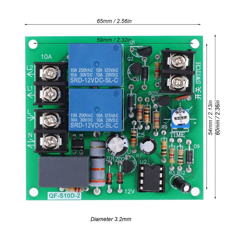 2 Channels Power Time Sequence Board QF-S10D-2 0.5-4S Adjustable Time