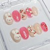 Cherry Rabbit Handmade Nail Tips - Short Coffin / 체리