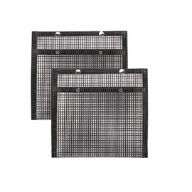 Tiardey 2 x 8.6 x 10.6 inch grill mesh bag, non-stick baking bag, high temperature resistant, reusable for outdoor picnic grill