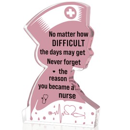 Nurse Graduation Gift for Women RN Nurse Week Inspiration Gifts Cool Nurses Day Appreciation Gifts Christmas Birthday Gifts for New Future Nurse Motivational Acrylic Plaque Keepsake Desk Decor