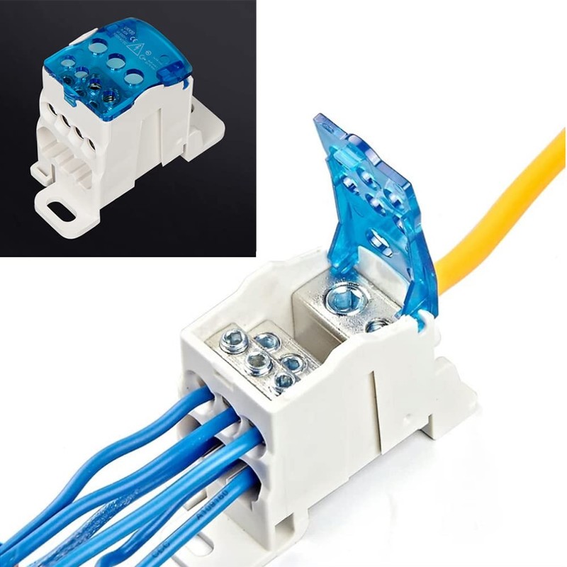 Distribution Terminal Block, UKK-125A Din Rail Electric Wire Connector Universal