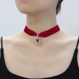 Hanfluenve Heart Pendant Choker Necklace Silver Stainless Steel Toggle Necklaces Chain for Women Chunky Toggle Necklace Plated Vintage Paper Clip Link Chain Cuban for Women, one size, Alloy Steel, No