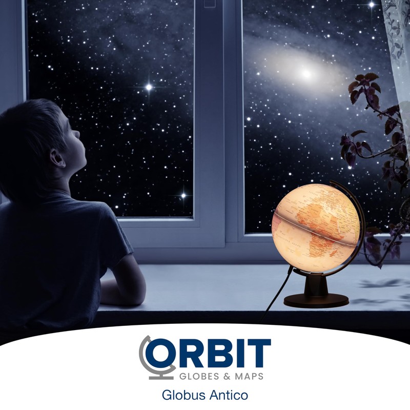 ORBIT Globes & Maps - Retro-Globus - 16cm Mini-Leucht-Globus im