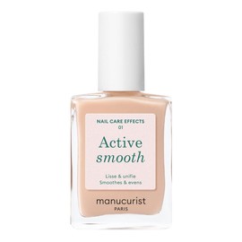 Manucurist Active Smooth 01 Nail Concealer Polish & Care - Beige | Ultra-brightening 2-in-1 nail polish and nail strengthener with beige finish. Ridge filler for nails, no lamp, plant-based