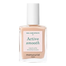 Manucurist Active Smooth 01 Nail Concealer Polish & Care - Beige | Ultra-brightening 2-in-1 nail polish and nail strengthener with beige finish. Ridge filler for nails, no lamp, plant-based