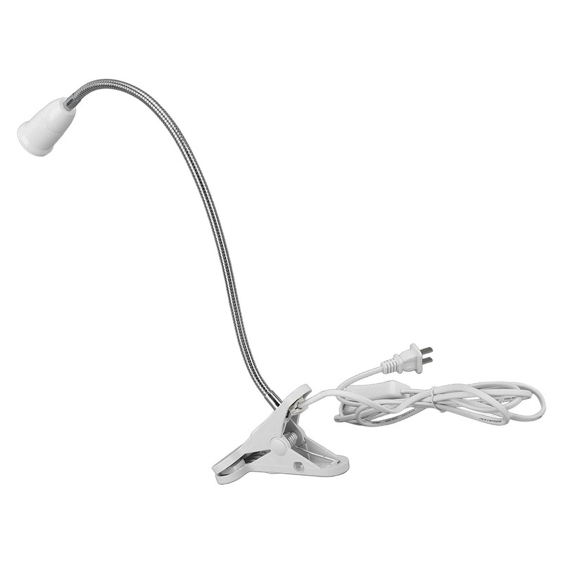 E26/E27 Clip Desk Lamp Holder 5.9ft Cable 11.8in Gooseneck Design