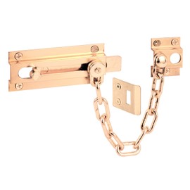 Defender Security U 9911 Chain Door Guard with Slide Bolt, Solid Brass Finish