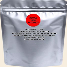 PRIORITY HEALTH AID WITCH HAZEL LEAF  With Absolutely No Additives Hi Potency 100 Vegetable Capsules