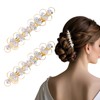 AMCAMI 2PCS Rhinestone Hair Clips,Gold Wedding Hair Clips For Women，Fancy