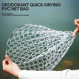 Fishing Net - Foldable Fishing Net with Handle - Portable Design Live Caught Organizer Mesh for Catfish Fly Pools Ponds Beach Bass