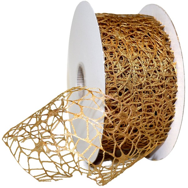Morex Ribbon Whimsy Ribbon, 2-1/2" x 50 yd, Gold