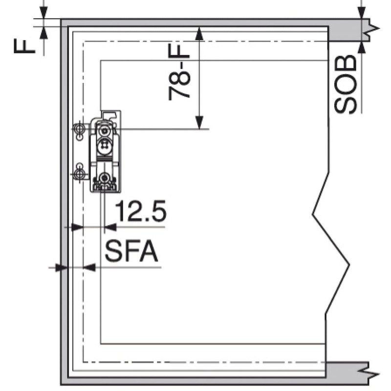 Blum Aventos HK-S Front Mounting Furniture Fittings Nickel-Plated Steel Pack