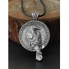 HAQUIL Raven Necklace, Celtic Raven Medallion Pendant, Faux Leather Cord,