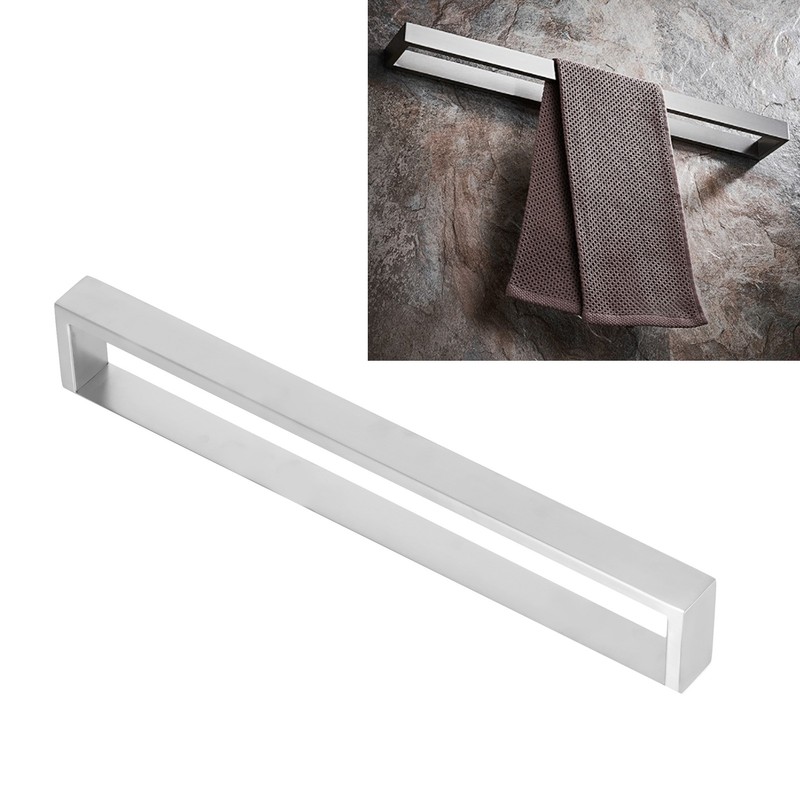 304 Stainless Steel Towel Bar 40cm Washcloth Self Adhesive Rectangular