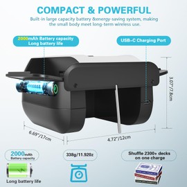 Automatic Card Shuffler for 1-2 Decks, Electric Playing Cards Shuffler Machine with Auto & Manual Modes, Rechargeable & Portable Shuffler Machine UNO, Poker, Mahjong, Bridge, Spades, Rummy, & More